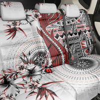 Bula Fiji Back Car Seat Cover Shark Tail White Masi Tapa