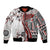 Bula Fiji Bomber Jacket Shark Tail White Masi Tapa