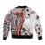 Bula Fiji Bomber Jacket Shark Tail White Masi Tapa