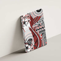 Bula Fiji Canvas Wall Art Shark Tail White Masi Tapa