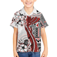 Bula Fiji Family Matching Long Sleeve Bodycon Dress and Hawaiian Shirt Shark Tail White Masi Tapa