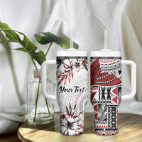 Bula Fiji Personalised Tumbler With Handle Shark Tail White Masi Tapa