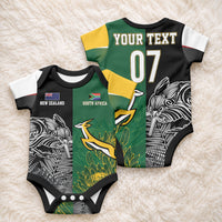 New Zealand - South Africa Greatest Rivals Rugby Custom Baby Onesie Kiwi Vs Bokke