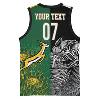 New Zealand - South Africa Greatest Rivals Rugby Custom Basketball Jersey Kiwi Vs Bokke