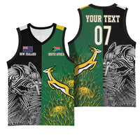 New Zealand - South Africa Greatest Rivals Rugby Custom Basketball Jersey Kiwi Vs Bokke