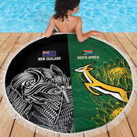 New Zealand - South Africa Greatest Rivals Rugby Beach Blanket Kiwi Vs Bokke