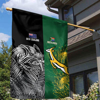 New Zealand - South Africa Greatest Rivals Rugby Garden Flag Kiwi Vs Bokke
