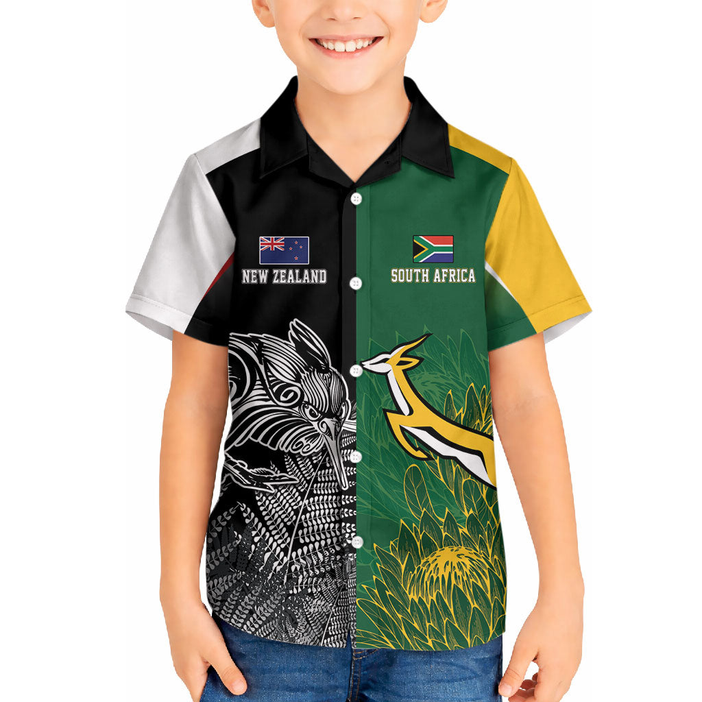 New Zealand - South Africa Greatest Rivals Rugby Custom Hawaiian Shirt Kiwi Vs Bokke