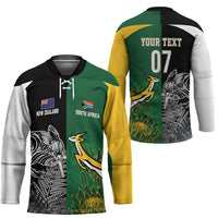 New Zealand - South Africa Greatest Rivals Rugby Custom Hockey Jersey Kiwi Vs Bokke