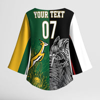 New Zealand - South Africa Greatest Rivals Rugby Custom Kimono Sleeve Blouse Kiwi Vs Bokke
