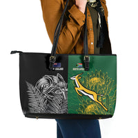New Zealand - South Africa Greatest Rivals Rugby Leather Tote Bag Kiwi Vs Bokke