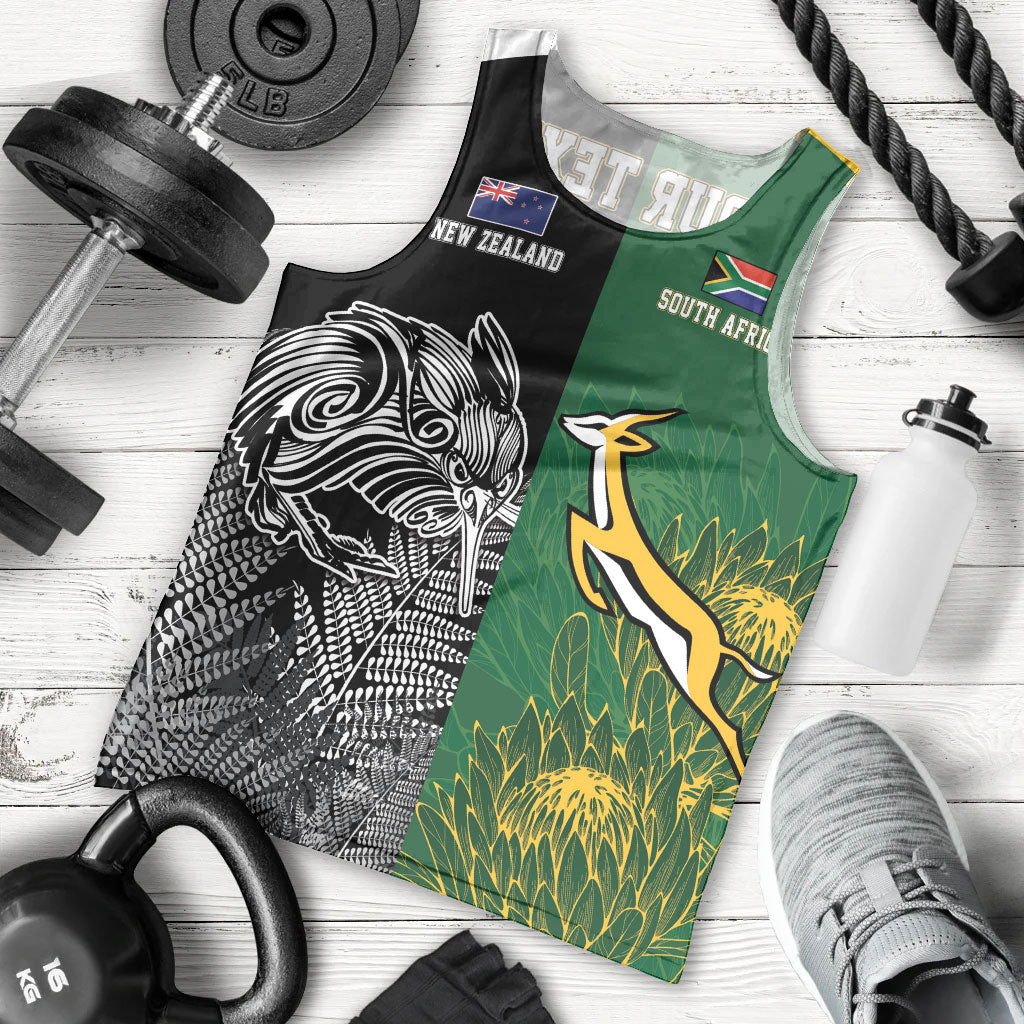 New Zealand - South Africa Greatest Rivals Rugby Custom Men Tank Top Kiwi Vs Bokke