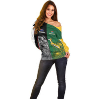 New Zealand - South Africa Greatest Rivals Rugby Custom Off Shoulder Sweater Kiwi Vs Bokke