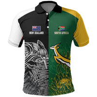 New Zealand - South Africa Greatest Rivals Rugby Custom Polo Shirt Kiwi Vs Bokke