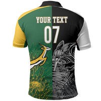 New Zealand - South Africa Greatest Rivals Rugby Custom Polo Shirt Kiwi Vs Bokke