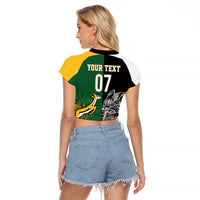 New Zealand - South Africa Greatest Rivals Rugby Custom Raglan Cropped T Shirt Kiwi Vs Bokke