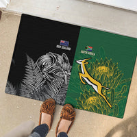 New Zealand - South Africa Greatest Rivals Rugby Rubber Doormat Kiwi Vs Bokke