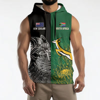 New Zealand - South Africa Greatest Rivals Rugby Custom Sleeveless Hoodie Kiwi Vs Bokke