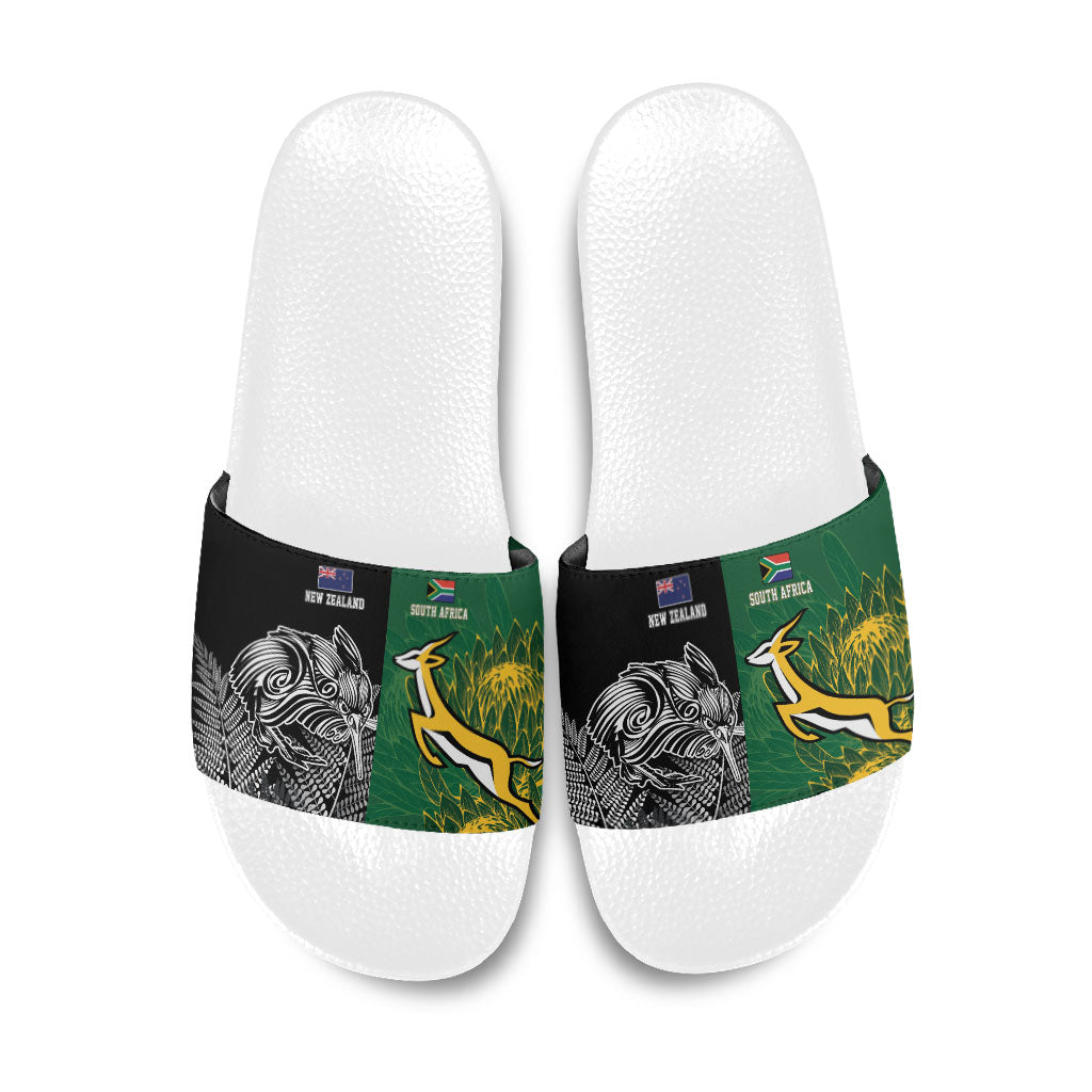 New Zealand - South Africa Greatest Rivals Rugby Slide Sandals Kiwi Vs Bokke