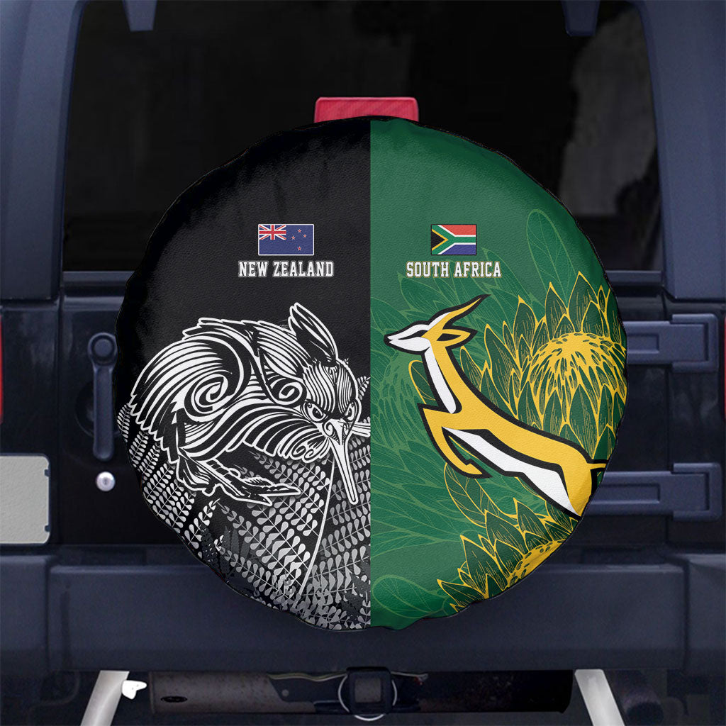 New Zealand - South Africa Greatest Rivals Rugby Spare Tire Cover Kiwi Vs Bokke