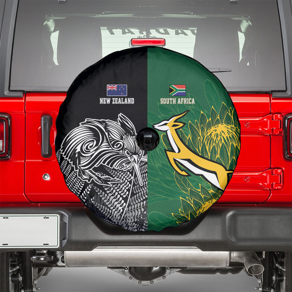New Zealand - South Africa Greatest Rivals Rugby Spare Tire Cover Kiwi Vs Bokke