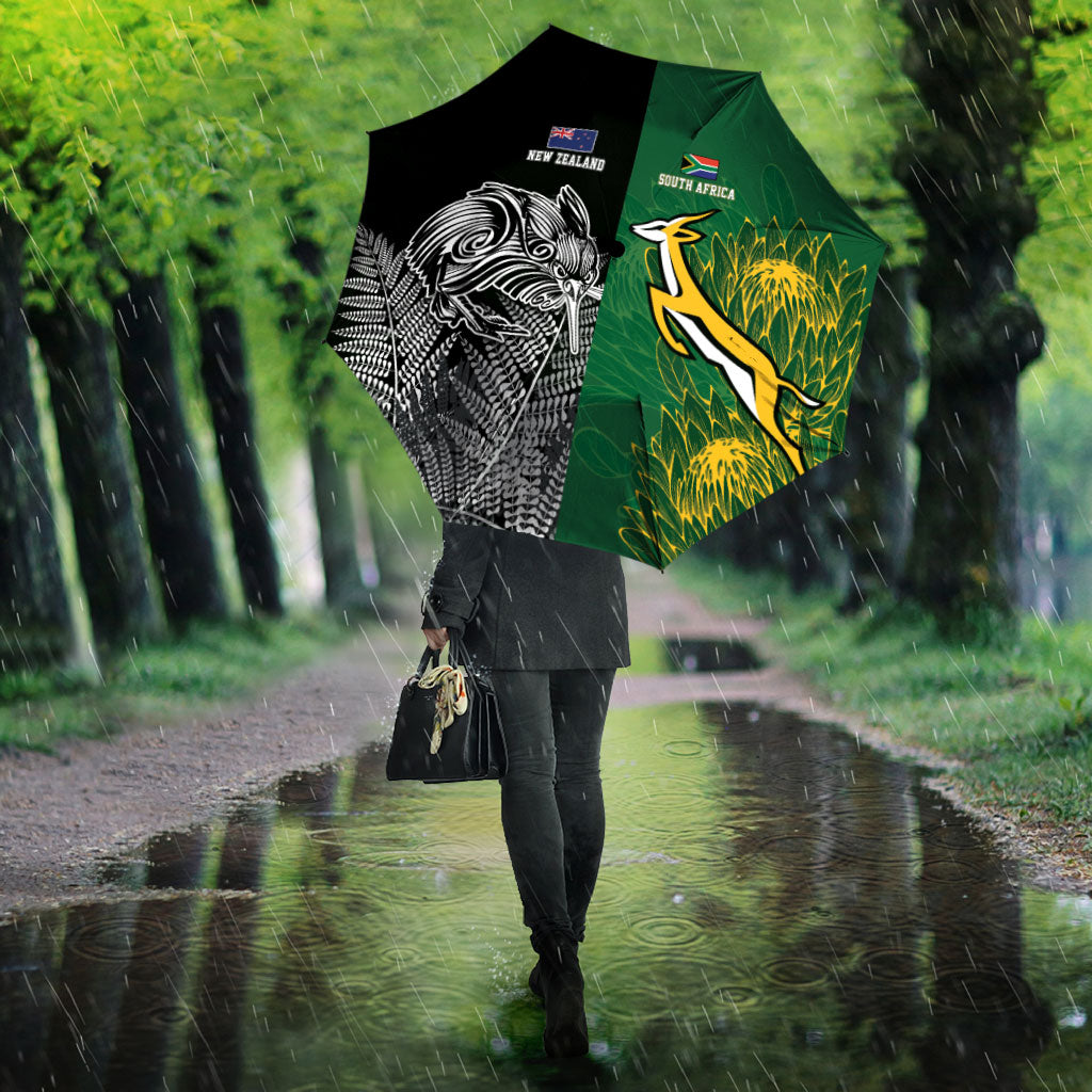 New Zealand - South Africa Greatest Rivals Rugby Umbrella Kiwi Vs Bokke