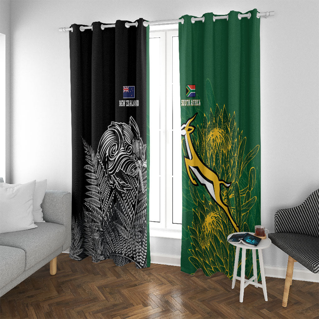 New Zealand - South Africa Greatest Rivals Rugby Window Curtain Kiwi Vs Bokke