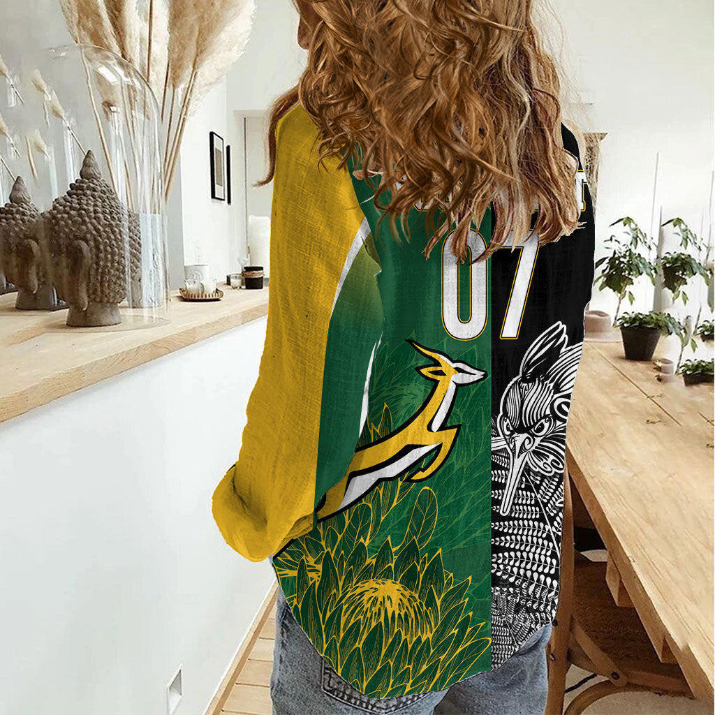 New Zealand - South Africa Greatest Rivals Rugby Custom Women Casual Shirt Kiwi Vs Bokke