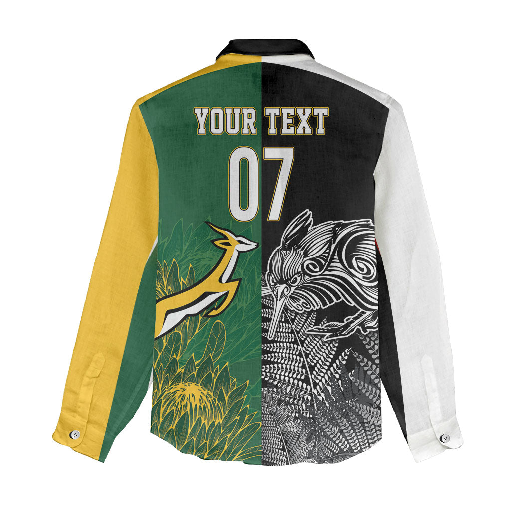 New Zealand - South Africa Greatest Rivals Rugby Custom Women Casual Shirt Kiwi Vs Bokke