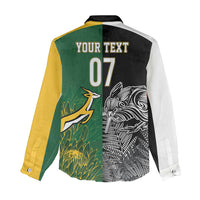 New Zealand - South Africa Greatest Rivals Rugby Custom Women Casual Shirt Kiwi Vs Bokke