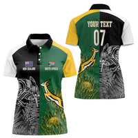 New Zealand - South Africa Greatest Rivals Rugby Custom Women Polo Shirt Kiwi Vs Bokke