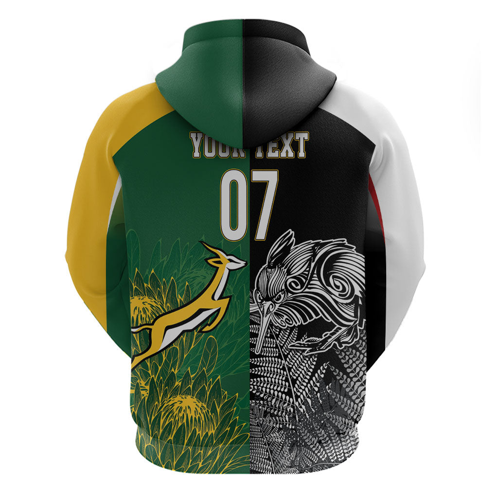 New Zealand - South Africa Greatest Rivals Rugby Custom Zip Hoodie Kiwi Vs Bokke
