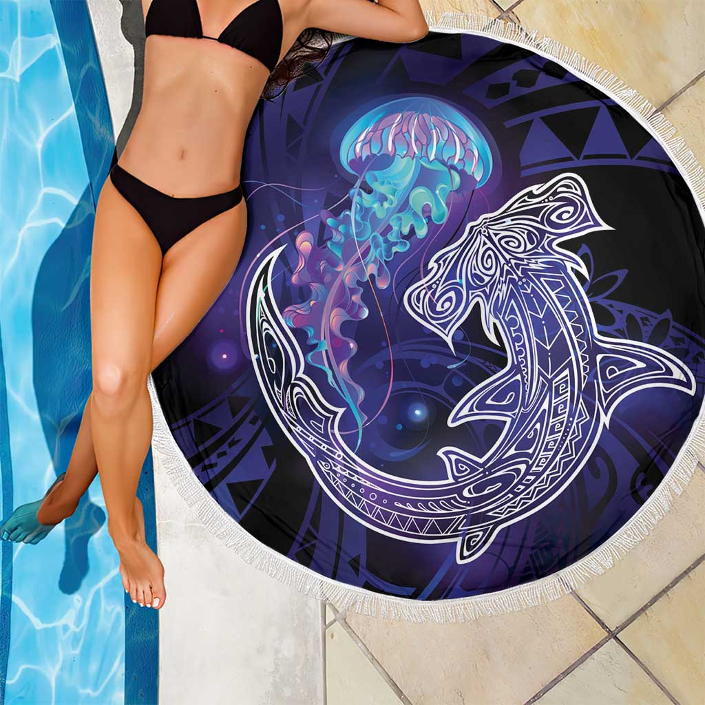 Polynesian Aumakua Beach Blanket Jellyfish with Shark - Polynesian Pride