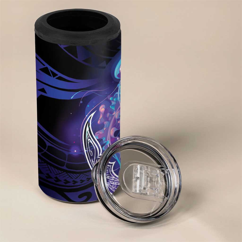 Polynesian Aumakua 4 in 1 Can Cooler Tumbler Jellyfish with Shark - Polynesian Pride