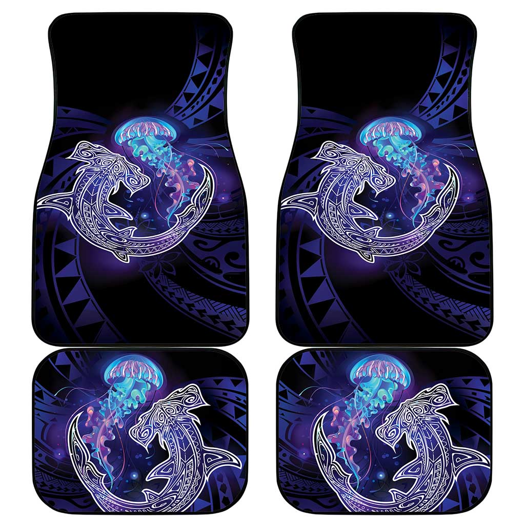 Polynesian Aumakua Car Mats Jellyfish with Shark - Polynesian Pride