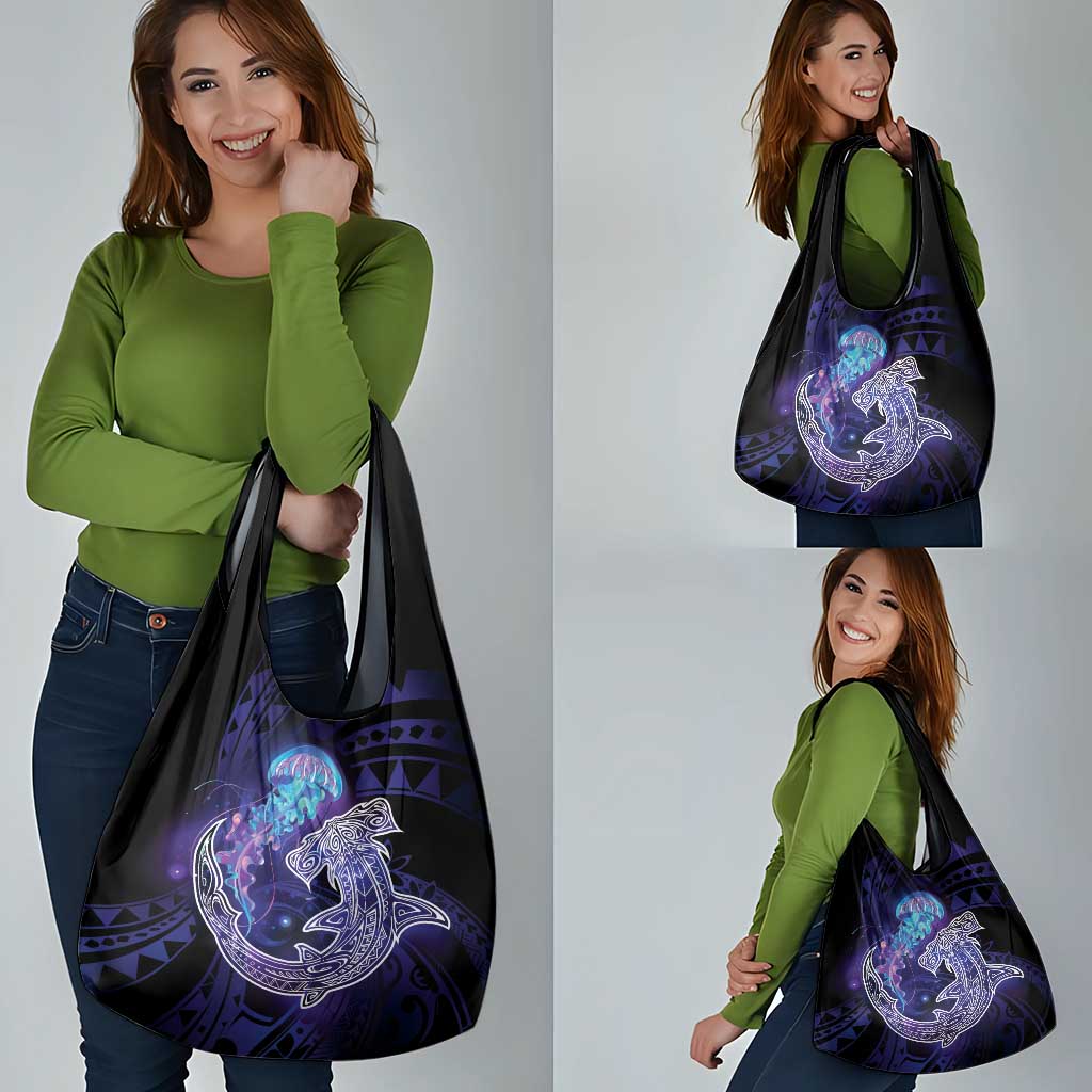 Polynesian Aumakua Grocery Bag Jellyfish with Shark - Polynesian Pride