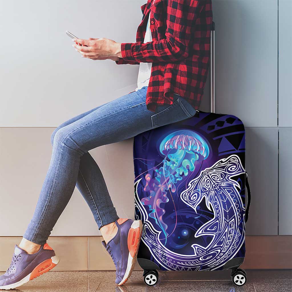 Polynesian Aumakua Luggage Cover Jellyfish with Shark - Polynesian Pride
