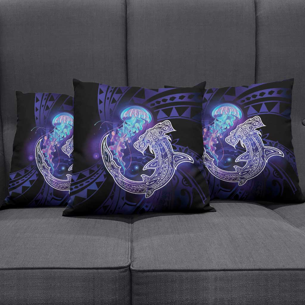 Polynesian Aumakua Pillow Cover Jellyfish with Shark - Polynesian Pride