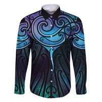 Aotearoa Maori Te Whai Rahi Family Matching Off The Shoulder Long Sleeve Dress and Hawaiian Shirt Tala - Nowhere You Could Go That I Won't Be With You - Polynesian Pride