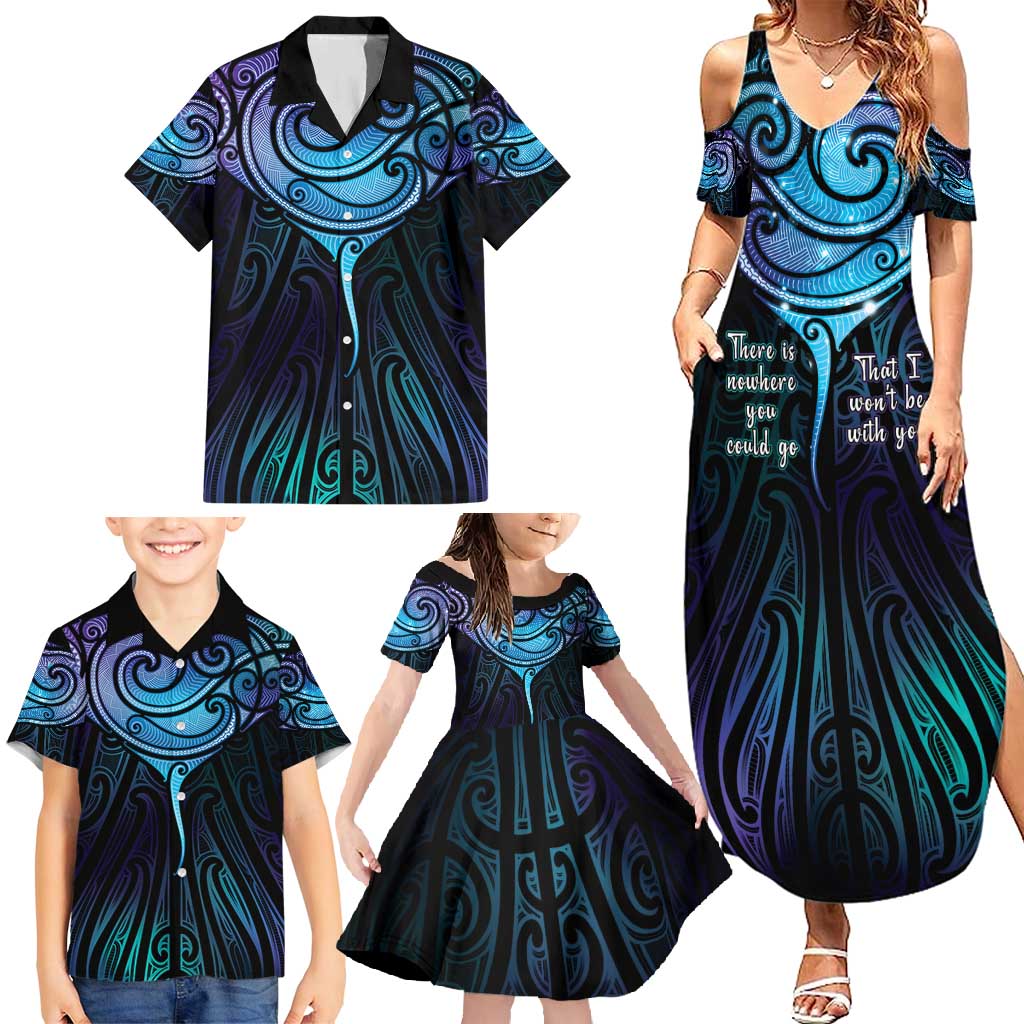 Aotearoa Maori Te Whai Rahi Family Matching Summer Maxi Dress and Hawaiian Shirt Tala - Nowhere You Could Go That I Won't Be With You - Polynesian Pride