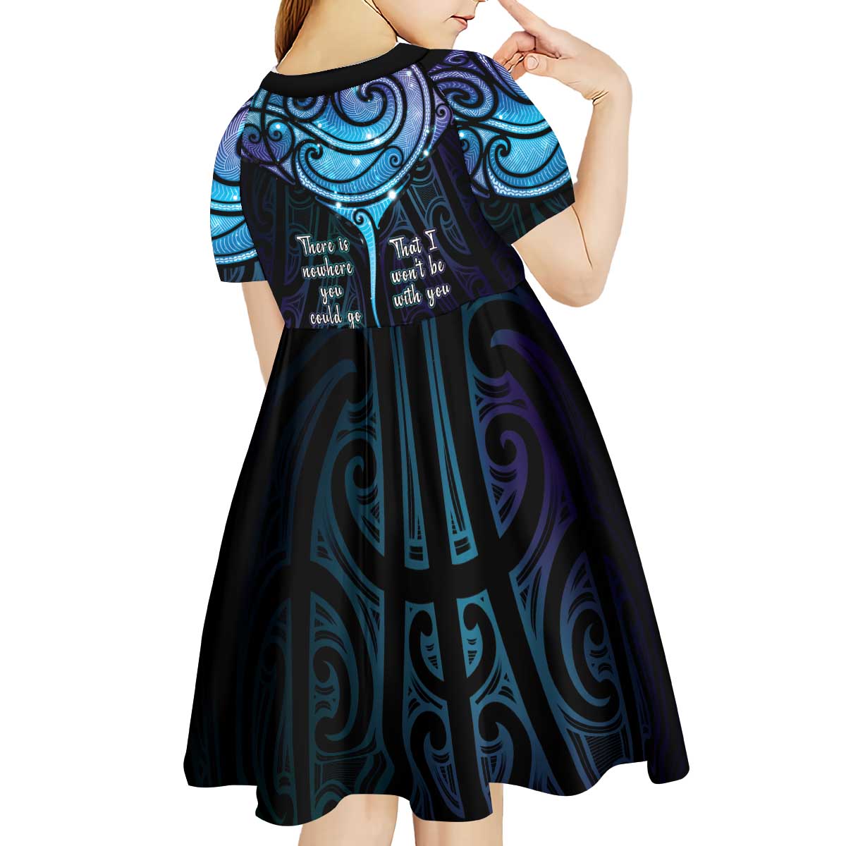 Aotearoa Maori Te Whai Rahi Kid Short Sleeve Dress Tala - Nowhere You Could Go That I Won't Be With You - Polynesian Pride
