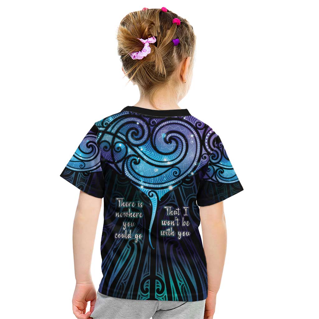 Aotearoa Maori Te Whai Rahi Kid T Shirt Tala - Nowhere You Could Go That I Won't Be With You - Polynesian Pride