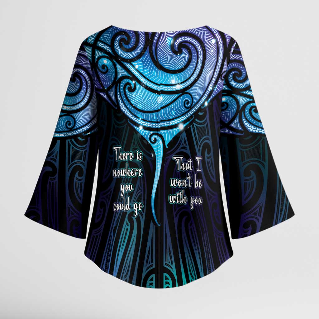 Aotearoa Maori Te Whai Rahi Kimono Sleeve Blouse Tala - Nowhere You Could Go That I Won't Be With You - Polynesian Pride