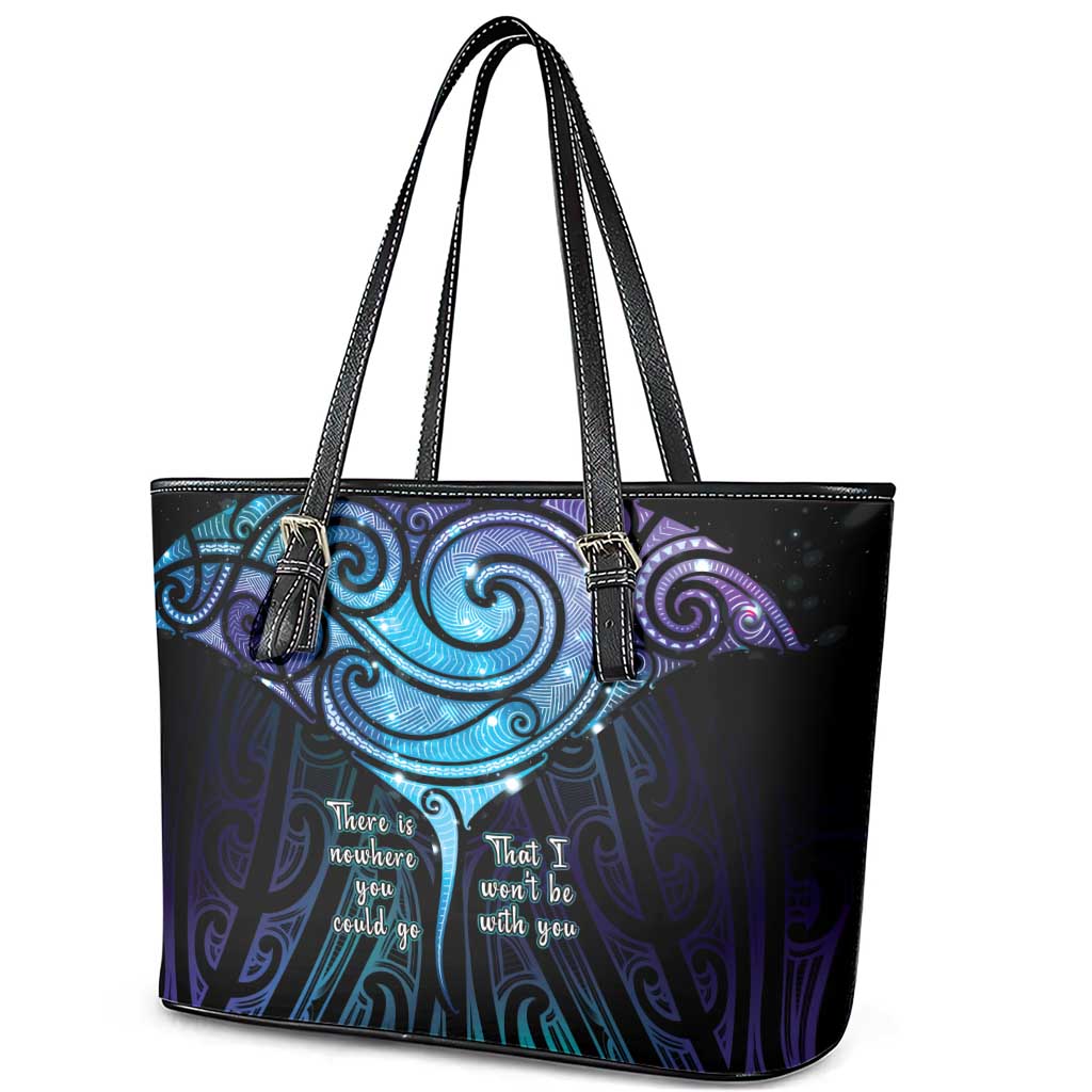 Aotearoa Maori Te Whai Rahi Leather Tote Bag Tala - Nowhere You Could Go That I Won't Be With You - Polynesian Pride