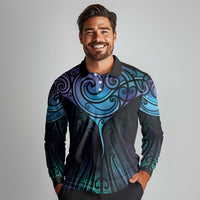 Aotearoa Maori Te Whai Rahi Long Sleeve Polo Shirt Tala - Nowhere You Could Go That I Won't Be With You - Polynesian Pride