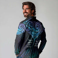 Aotearoa Maori Te Whai Rahi Long Sleeve Polo Shirt Tala - Nowhere You Could Go That I Won't Be With You - Polynesian Pride