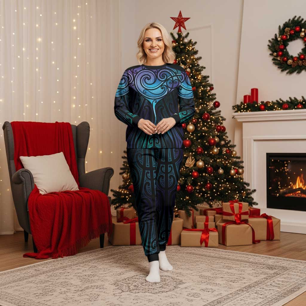 Aotearoa Maori Te Whai Rahi Christmas Pajama Set Tala - Nowhere You Could Go That I Won't Be With You - Polynesian Pride