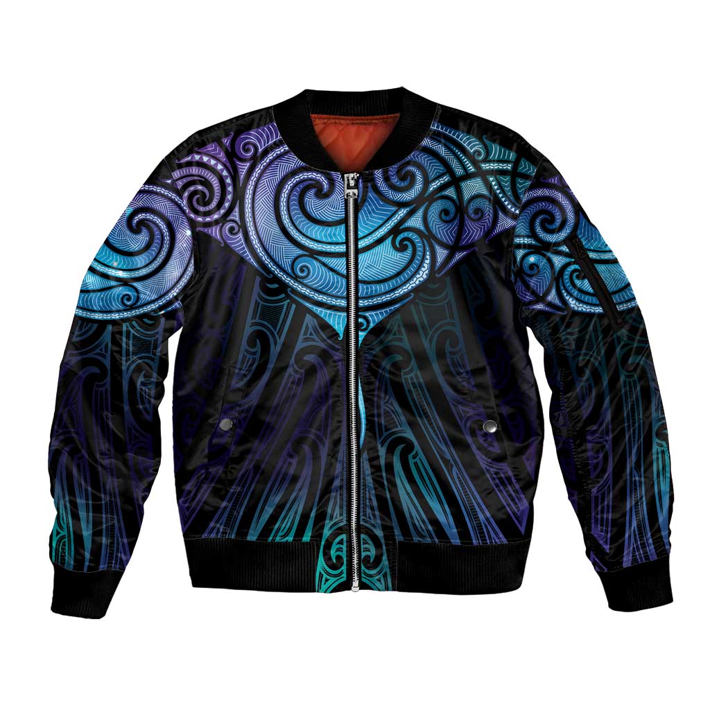 Aotearoa Maori Te Whai Rahi Sleeve Zip Bomber Jacket Tala - Nowhere You Could Go That I Won't Be With You - Polynesian Pride