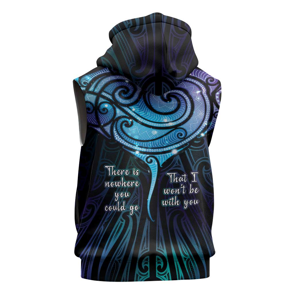 Aotearoa Maori Te Whai Rahi Sleeveless Zip Hoodie Tala - Nowhere You Could Go That I Won't Be With You LT7 - Polynesian Pride