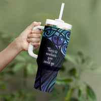 Aotearoa Maori Te Whai Rahi Tumbler With Handle Tala - Nowhere You Could Go That I Won't Be With You - Polynesian Pride